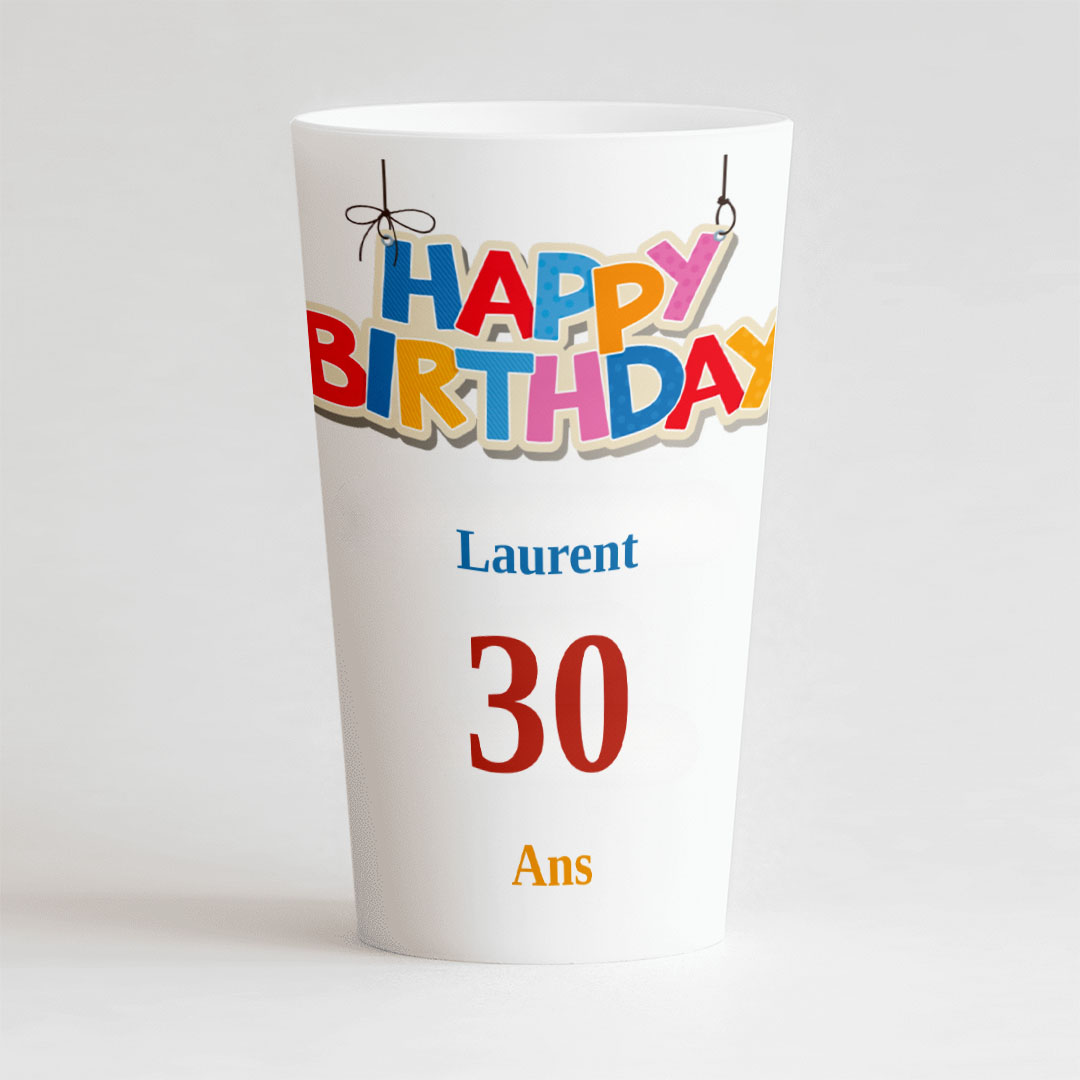 Gobelet Personnalisé Anniversaire Adulte Ballons – CUP 25-33 Digital