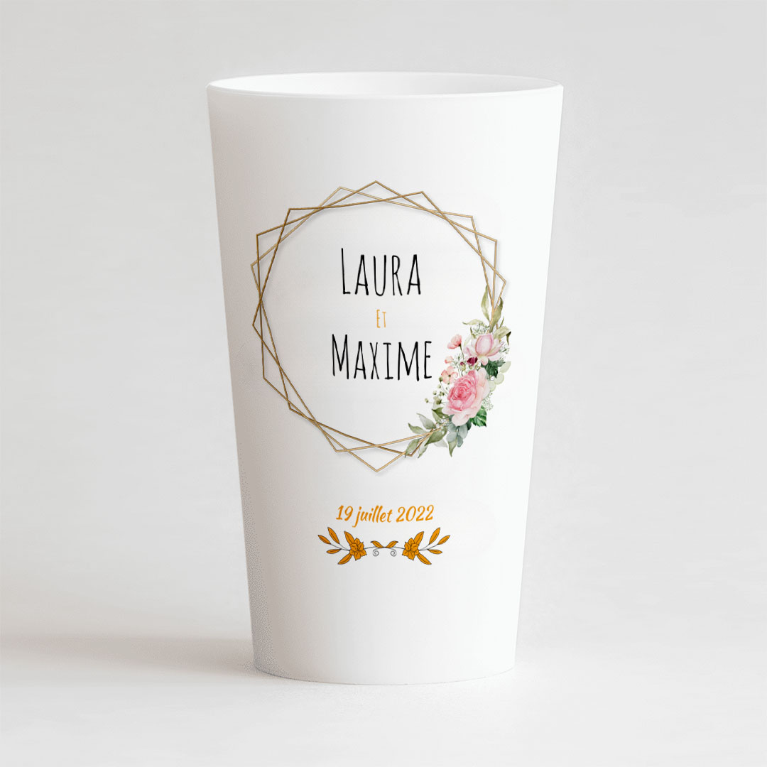 Gobelet Personnalisé Mariage Couronne en Fleur – CUP 25-33 Digital